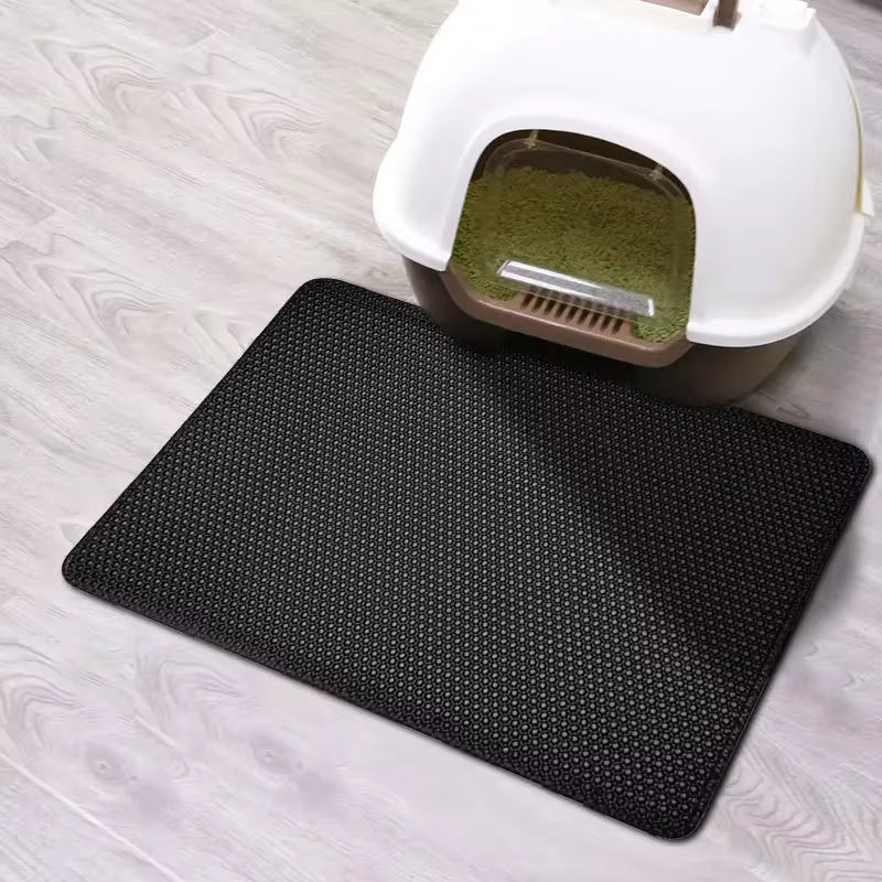 Cat Litter Mat with Gift Double Layer Waterproof Pet Litter Box Mat 