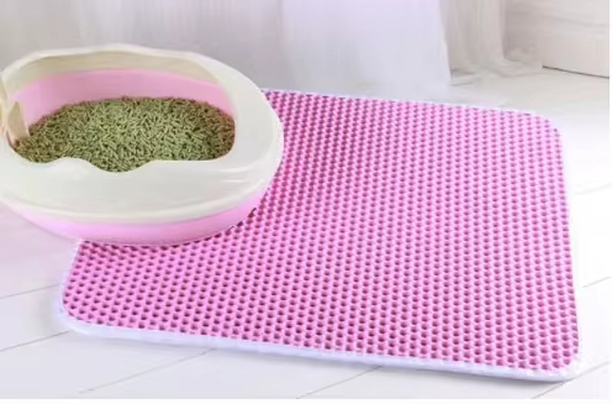 Cat Litter Mat with Gift Double Layer Waterproof Pet Litter Box Mat 