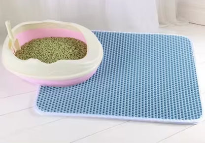 Cat Litter Mat with Gift Double Layer Waterproof Pet Litter Box Mat 