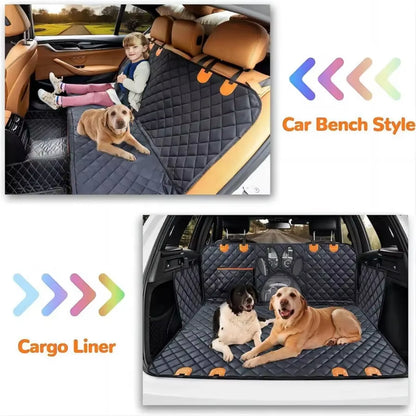 Dog Car Seat Cover for Back Seat, 100% Waterproof Visual  Window and Side Zipper 